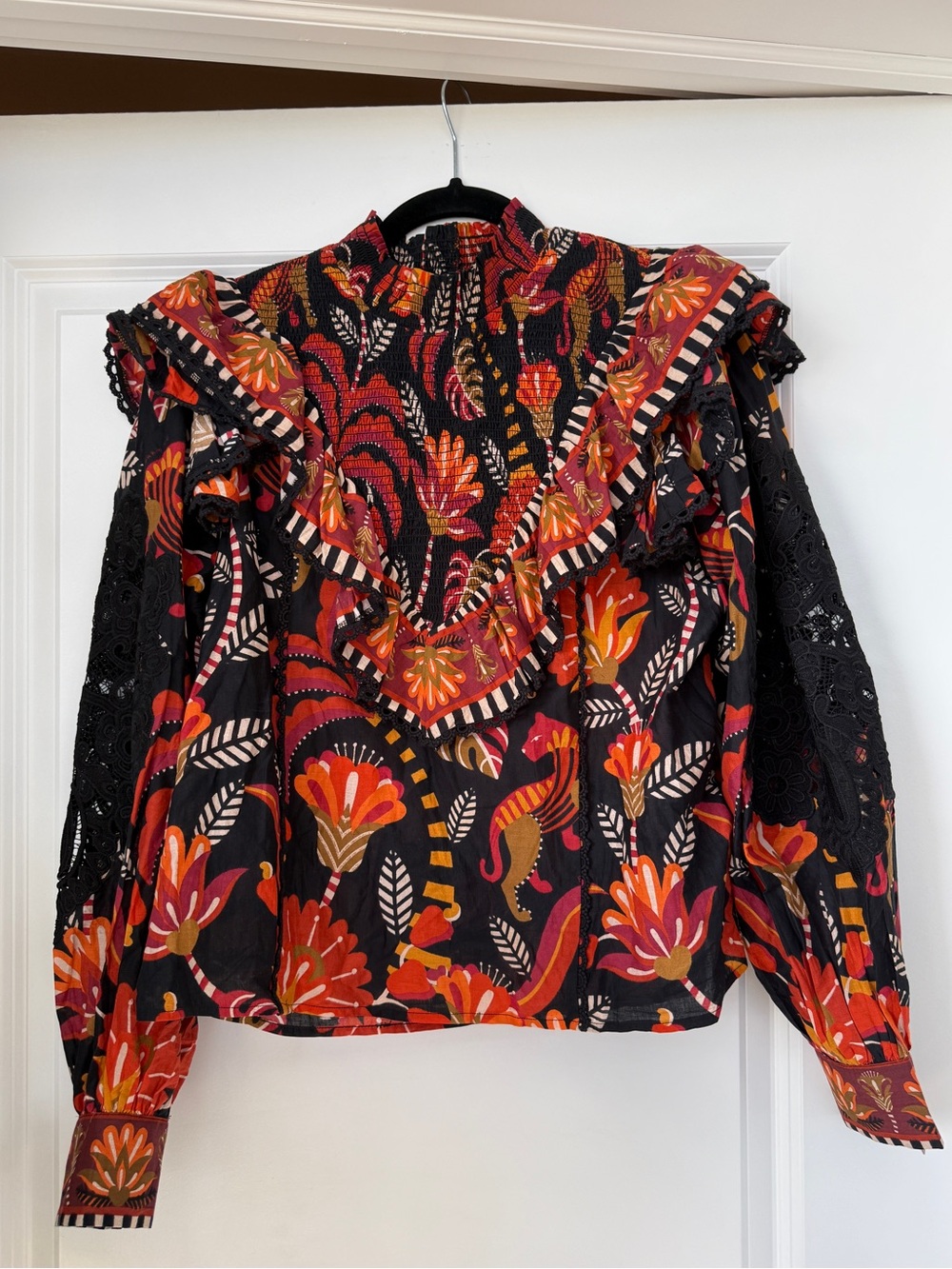 FARM Rio Nature Beauty Lace Blouse - Size M